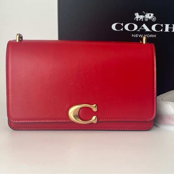 Coach Bandit Shoulder Bag 24 In Red Gold Hardware LARGE - Picture 1 of 14